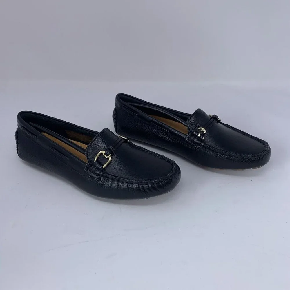 Rockport Bayview CI4772 Loafers Women's 6 Black Leather Casual Moc Slip On 0561